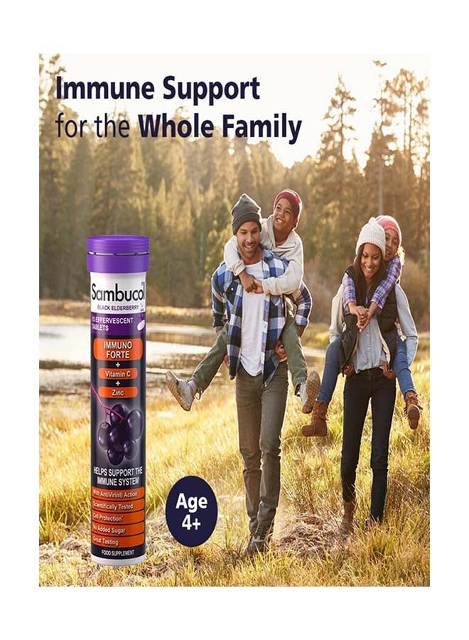 general Sambucol Black Elderberry 15 Effervescent Immuno Forte Vitamin C + Zinc [ Immune Support ] - Image 2