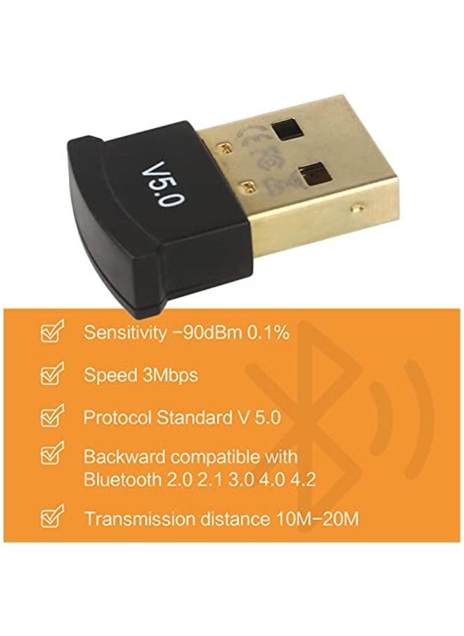 أوميوين - محول بلوتوث USB 5.0 لاستقبال ونقل البيانات لاسلكياً، متوافق مع أجهزة الكمبيوتر المكتبية والمحمولة، ويدعم أنظمة ويندوز 7 / 8 / 8.1 /0 1 - Image 1