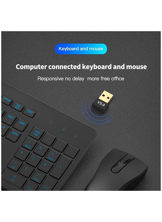 أوميوين - محول بلوتوث USB 5.0 لاستقبال ونقل البيانات لاسلكياً، متوافق مع أجهزة الكمبيوتر المكتبية والمحمولة، ويدعم أنظمة ويندوز 7 / 8 / 8.1 /0 1 - Image 1