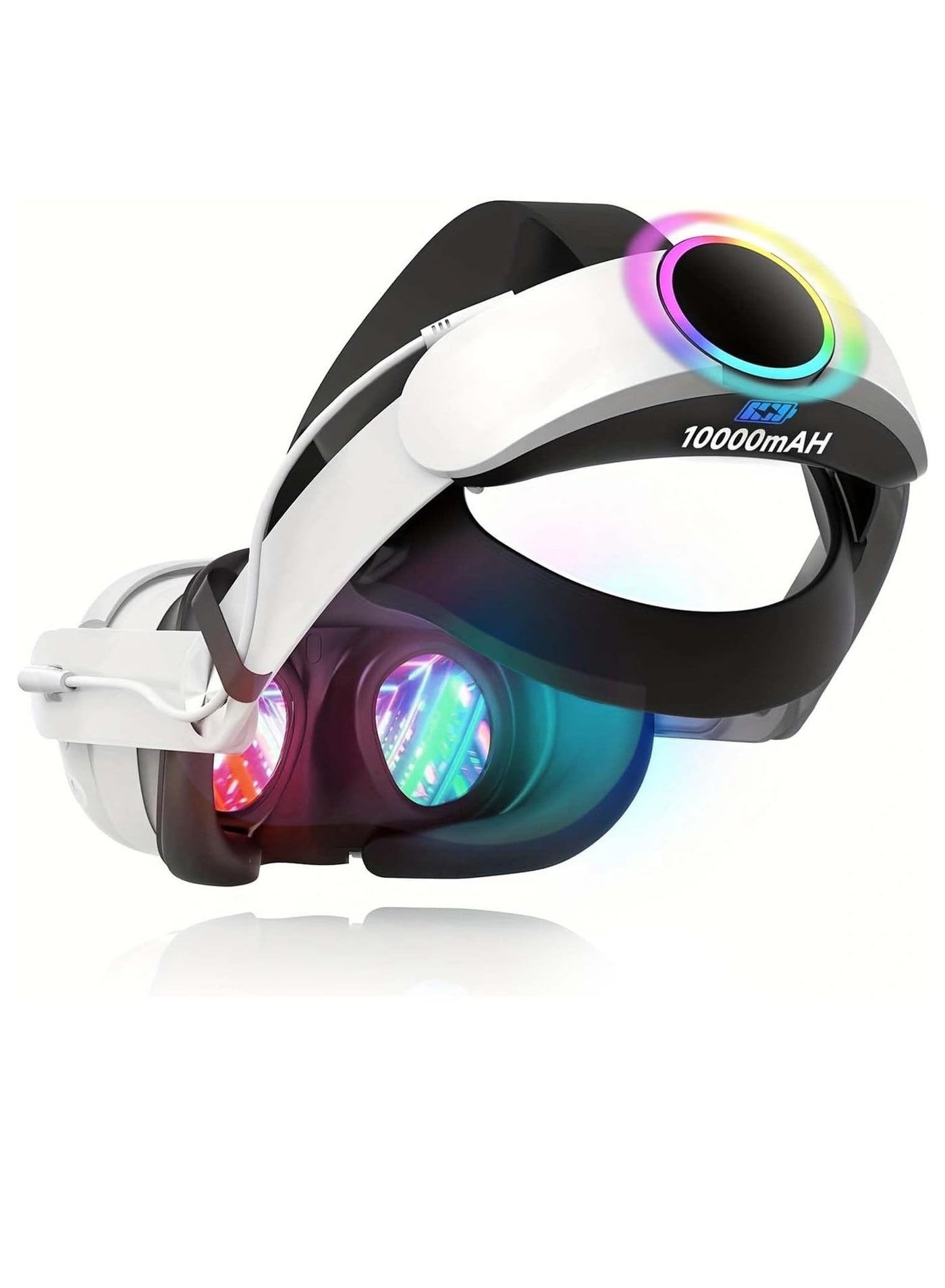 RATSAW Head Strap with Battery for Meta Quest 3 10000mAh Battery with RGB Light Extend 2-4Hours Playtime Adjustable Elite Strap Bettery for VR Oculus Quest3