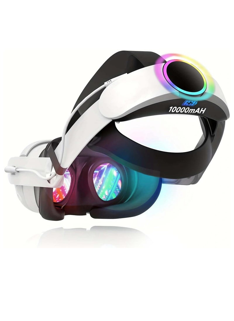 RATSAW - Head Strap with Battery for Meta Quest 3 10000mAh Battery with RGB Light Extend 2-4Hours Playtime Adjustable Elite Strap Bettery for VR Oculus Quest3 - Image 1