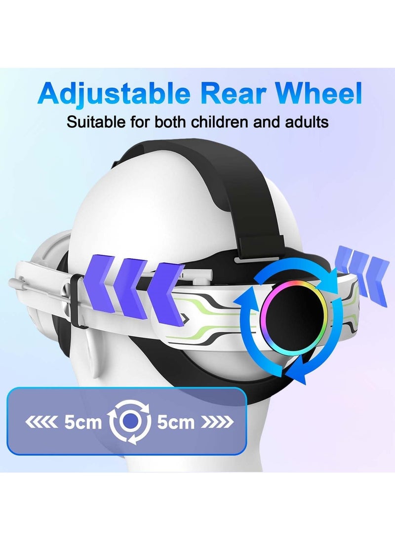 RATSAW - Head Strap with Battery for Meta Quest 3 10000mAh Battery with RGB Light Extend 2-4Hours Playtime Adjustable Elite Strap Bettery for VR Oculus Quest3 - Image 1