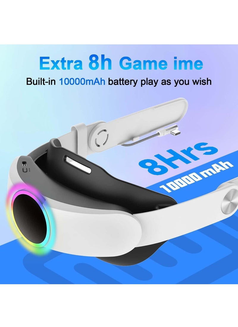 RATSAW - Head Strap with Battery for Meta Quest 3 10000mAh Battery with RGB Light Extend 2-4Hours Playtime Adjustable Elite Strap Bettery for VR Oculus Quest3 - Image 1