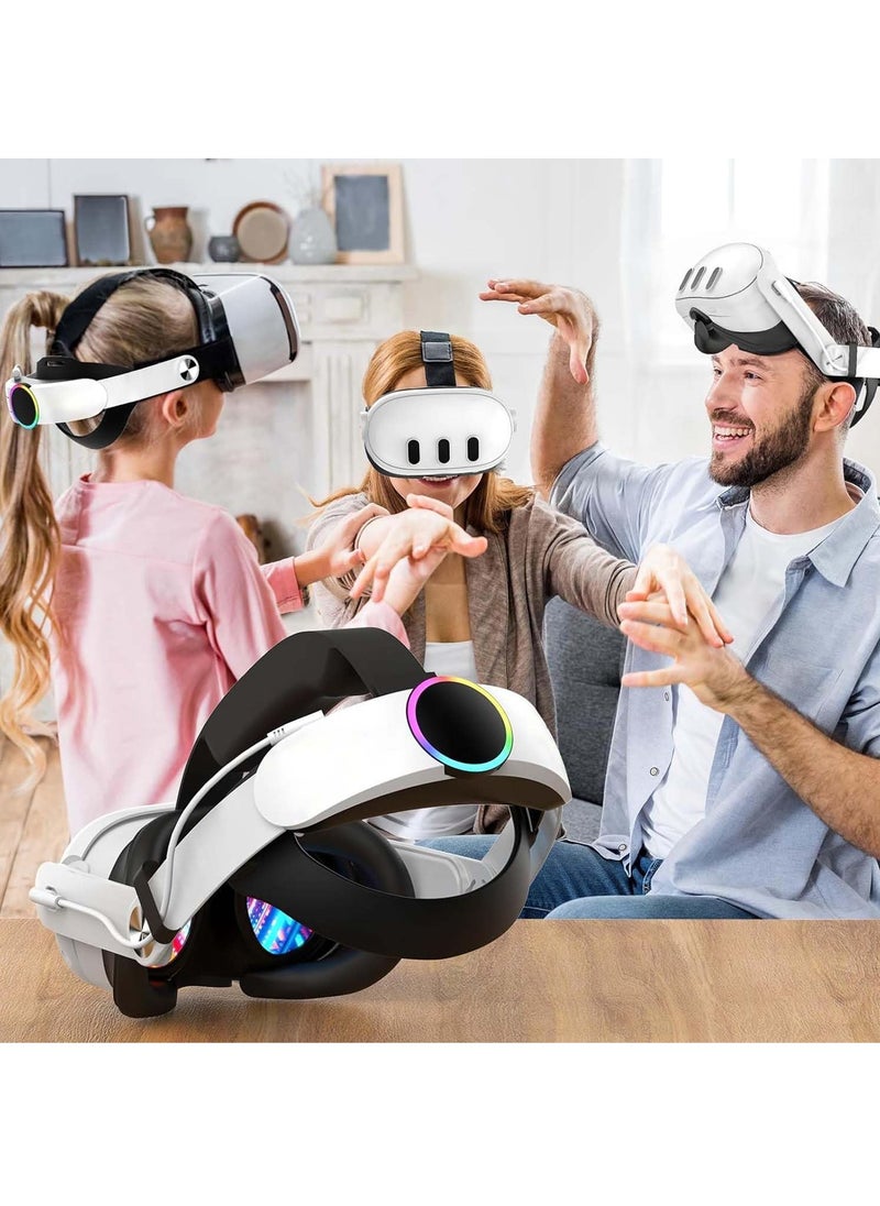 RATSAW - Head Strap with Battery for Meta Quest 3 10000mAh Battery with RGB Light Extend 2-4Hours Playtime Adjustable Elite Strap Bettery for VR Oculus Quest3 - Image 1