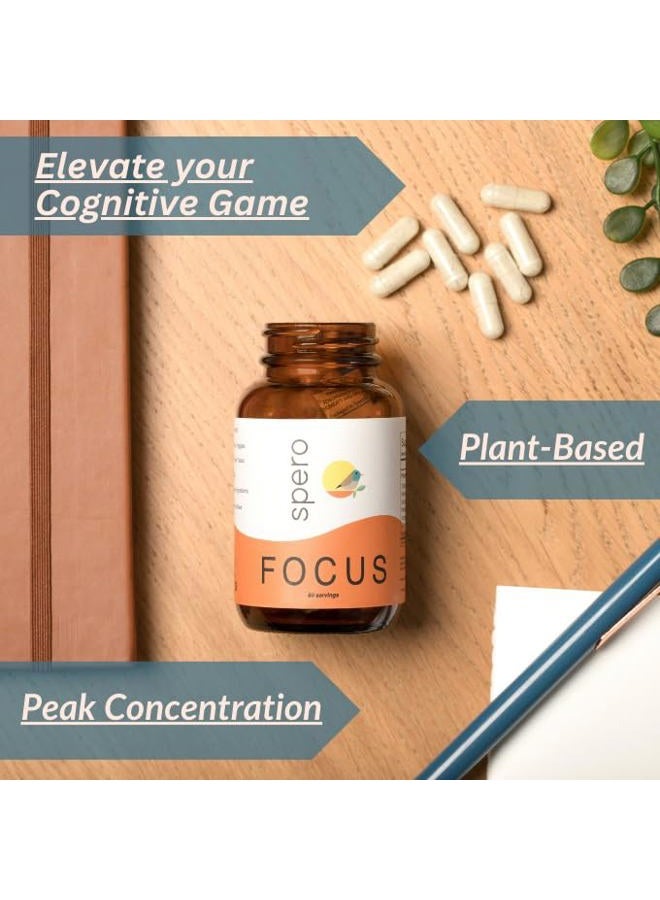 Spero Hello Focus, Premium Brain Supplement for Memory, Focus & Clarity, All-Natural Plant-Based Ingredients, Brain Support Pills for Students, Professionals & Elderly - 60 Days Supply - Image 4