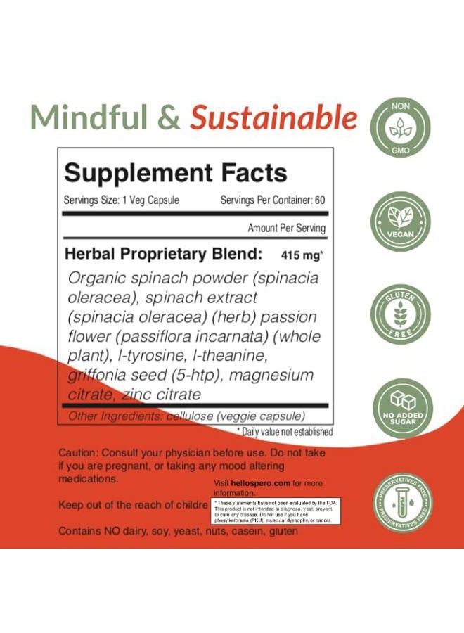 Spero Hello Focus, Premium Brain Supplement for Memory, Focus & Clarity, All-Natural Plant-Based Ingredients, Brain Support Pills for Students, Professionals & Elderly - 60 Days Supply - Image 3