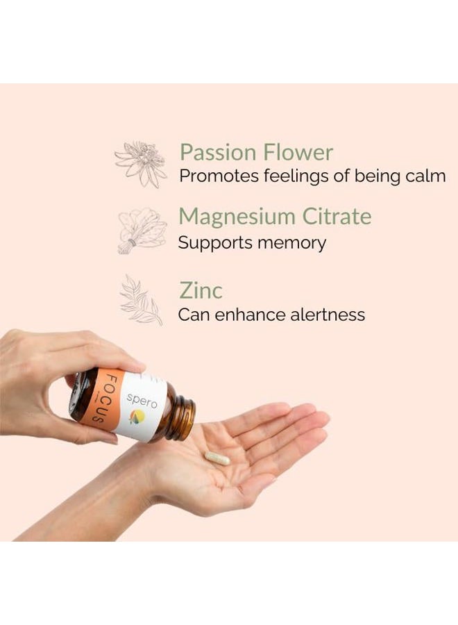 Spero Hello Focus, Premium Brain Supplement for Memory, Focus & Clarity, All-Natural Plant-Based Ingredients, Brain Support Pills for Students, Professionals & Elderly - 60 Days Supply - Image 2