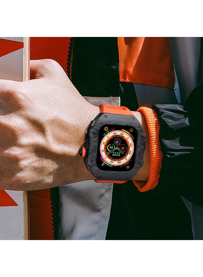 For Apple Ultra 49mm Carbon Fiber Retrofit Case Compatible With Iwatch Apple Ultra  49mm Watch-Colour:Black-Overall Dimensions:Apple Watch Ultra 49mm - Image 2