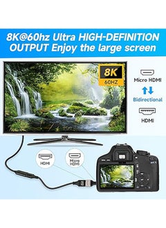 بيوينتي HDMI A Female to D Male Adapter, Micro HDMI Type D, Extender Connector 8K for TV, Projector, Laptop, PC, PS, Xbox  - Image 5