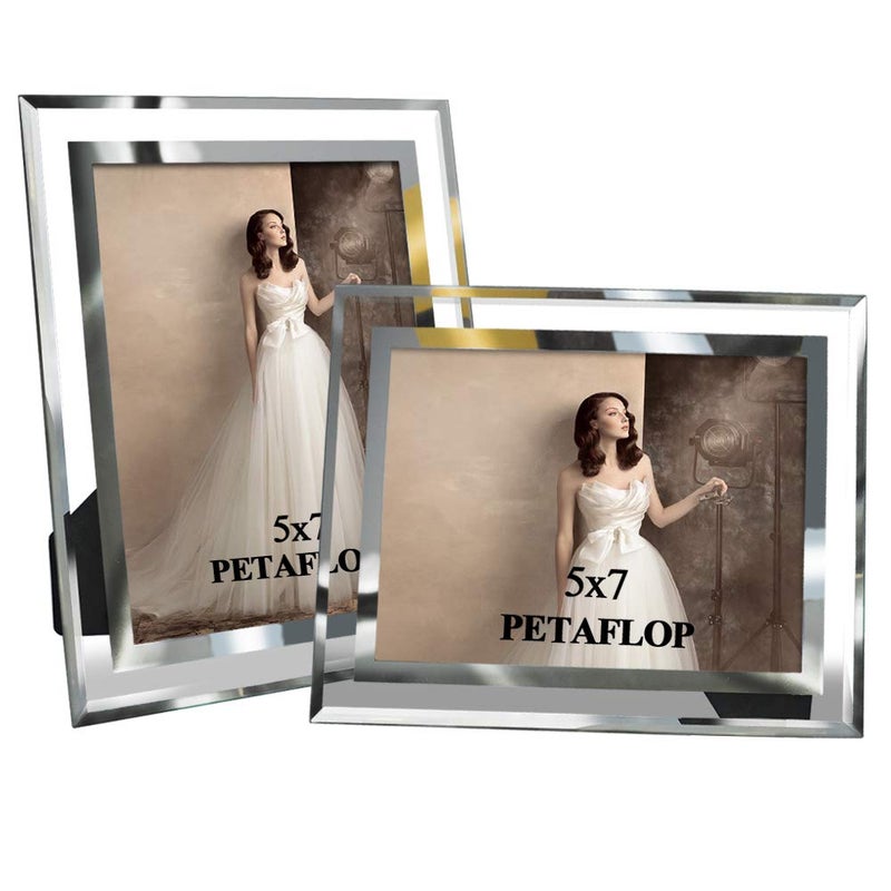 PETAFLOP 5x7 Picture Frames Perfect for Family Office Table Decorations  Set of 2 clear - Image 1