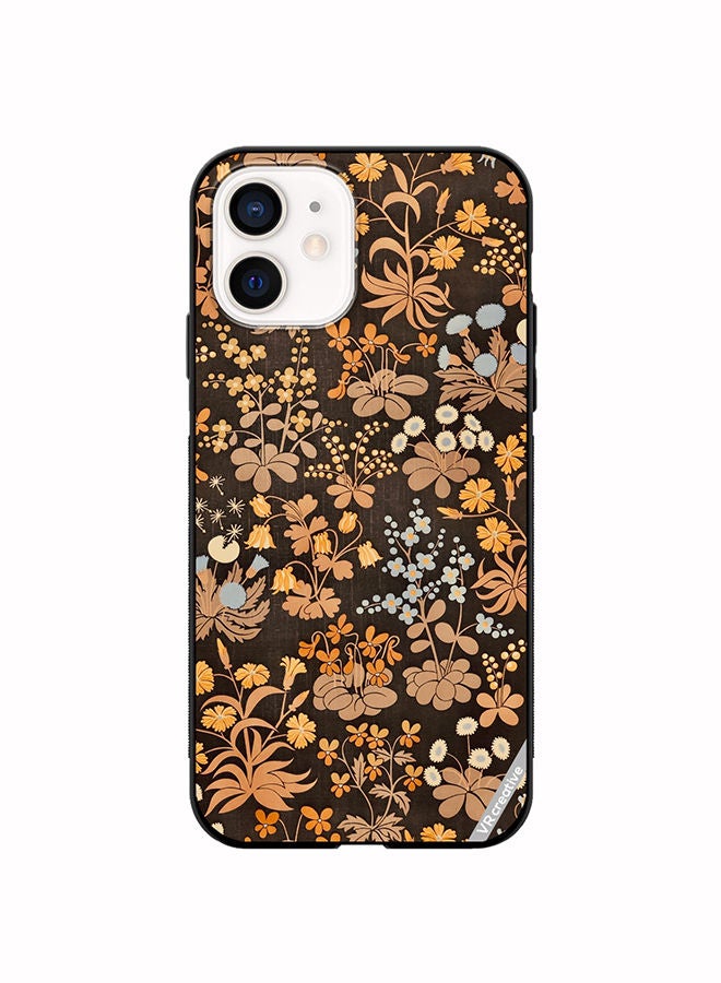 VR CREATIVE Protective Case Cover For Apple iPhone 12 mini Brownie Flower Design Multicolour - Image 1