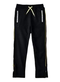 JAM Boys Black Jogger Pants with Yellow Side Stripe  - Image 1