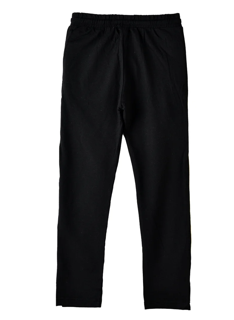 JAM Boys Black Jogger Pants with Yellow Side Stripe