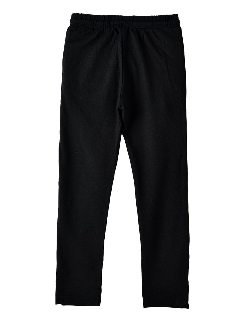 JAM Boys Black Jogger Pants with Yellow Side Stripe  - Image 2