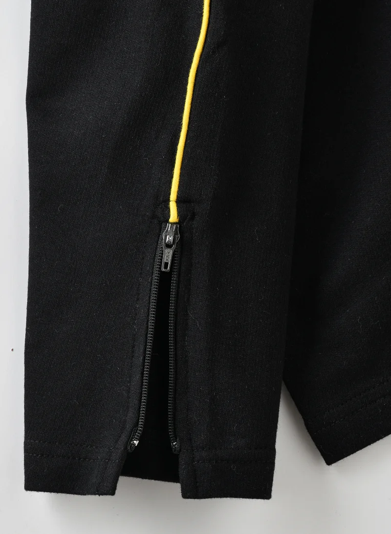 JAM Boys Black Jogger Pants with Yellow Side Stripe