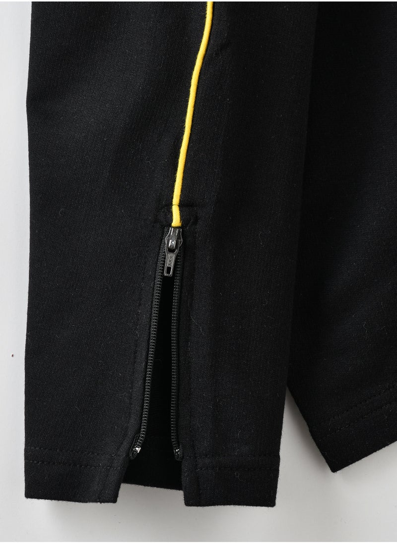 JAM Boys Black Jogger Pants with Yellow Side Stripe  - Image 4