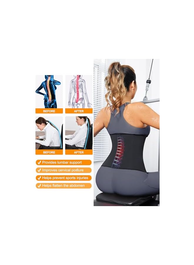 Womens Waist Trainer Corset with Zipper Sweat Waist Trimmer for Women Workout Belt Corset Shapewear - Image 2