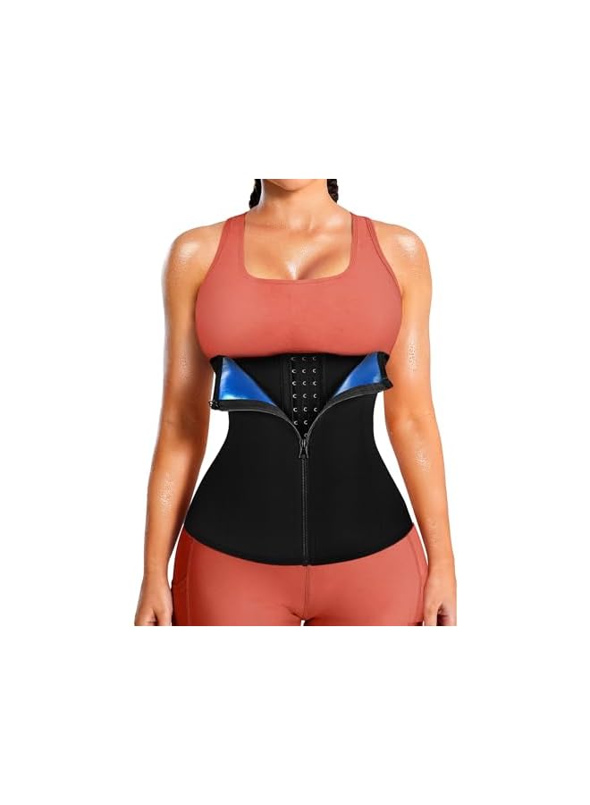 Womens Waist Trainer Corset with Zipper Sweat Waist Trimmer for Women Workout Belt Corset Shapewear - Image 1
