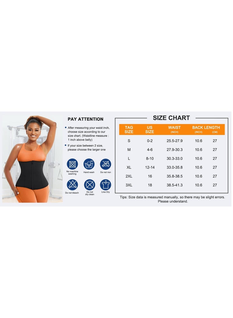 Womens Waist Trainer Corset with Zipper Sweat Waist Trimmer for Women Workout Belt Corset Shapewear - Image 3