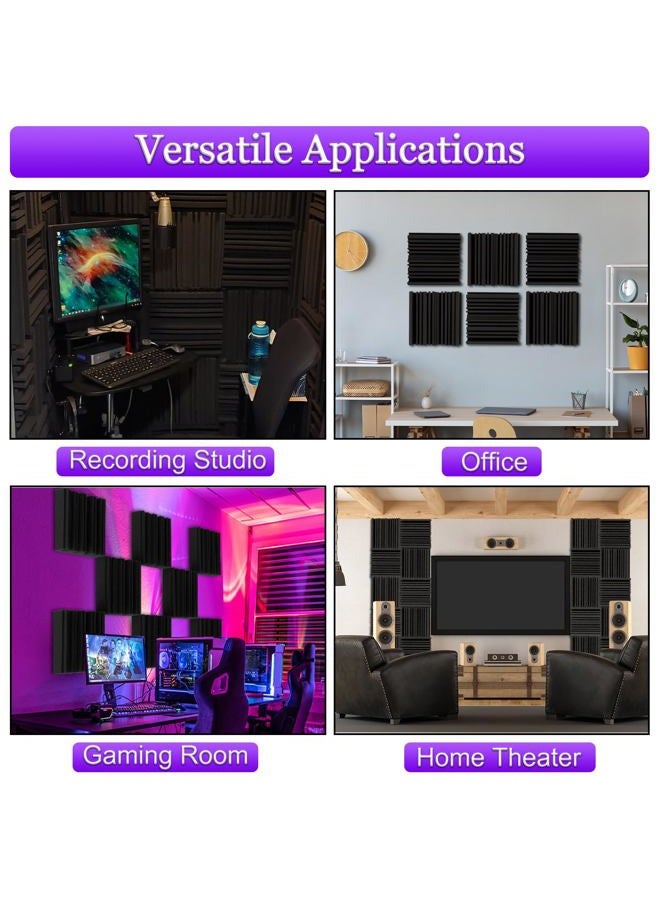 TroyStudio Thick Acoustic Foam Panels, 12 X 12 X 2 Inch 18 Pcs Broadband Sound Absorbing Foam, Dense Soundproof Padding Tile, Recording Studio Foam Absorber, Groove Decorative 3D Wall Ceiling Panel - Image 5