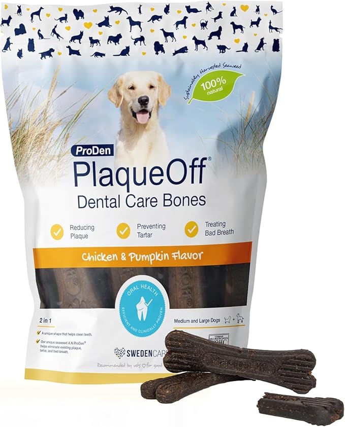 ProDen PlaqueOff Dog Dental Bites - Chicken & Pumpkin - 482g