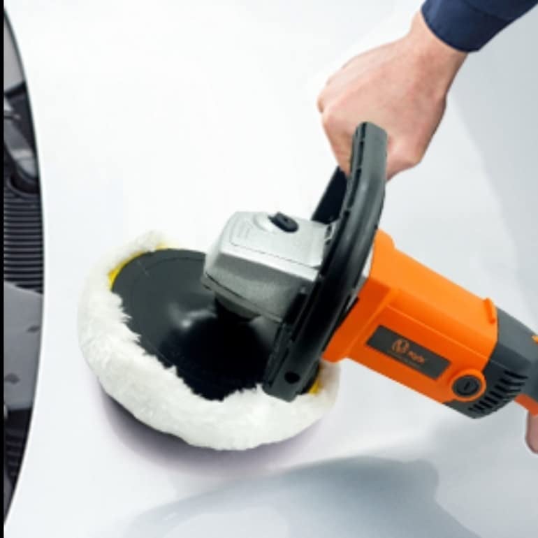 VOLTZ VZ-CP1600 Electric Hand Polisher 1600W Car Polisher, 6 Variable Speed Car Buffer 600-3000RPM,D Shape Handle Home Appliance, Furniture, Car & Boat Detailing (2Pcs Sponge & 1Pcs Woolen Pad) - Image 5