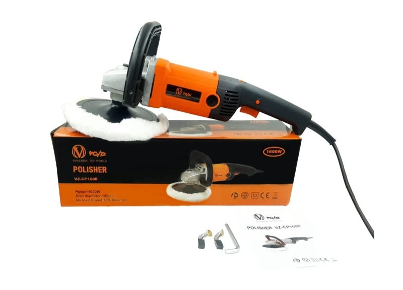 VOLTZ VZ-CP1600 Electric Hand Polisher 1600W Car Polisher, 6 Variable Speed Car Buffer 600-3000RPM,D Shape Handle Home Appliance, Furniture, Car & Boat Detailing (2Pcs Sponge & 1Pcs Woolen Pad) - Image 4