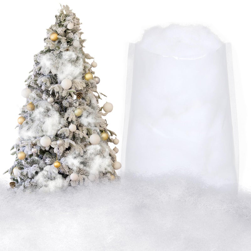 Christmas Fake Snow Mini Small Artificial Snow Indoor Christmas Snow Blanket Winter Fluffy Snow Fiber for Village Mantle Display Christmas Decoration 212 oz