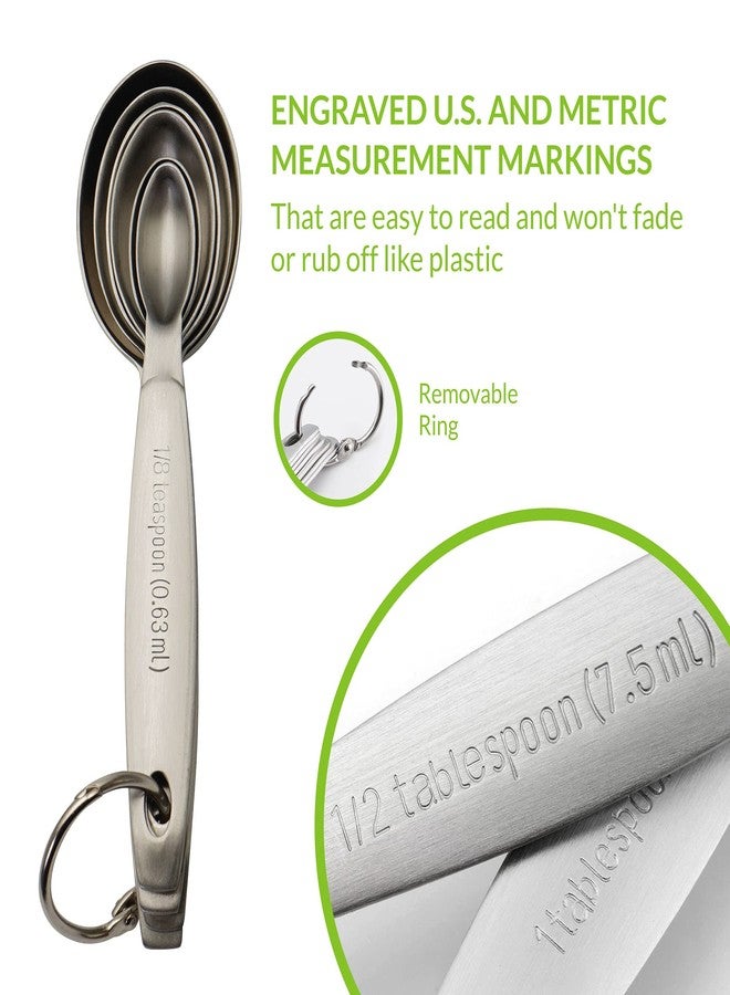 Spring Chef Stainless Steel Measuring Spoons Set of 7, Oval Metal Teaspoon & Tablespoon Measuring Spoons - Nesting Kitchen Gadgets For Baking & Cooking, Dual Measurements - Dry & Liquid Ingredients - Image 3