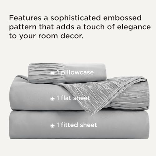Bedsure Queen Sheet Set - 4 Pieces Soft Queen Size Sheets - Breathable & Cooling - Hotel Luxury - Easy Care Polyester Microfiber Bedding for Women, Men, Grey - Image 2