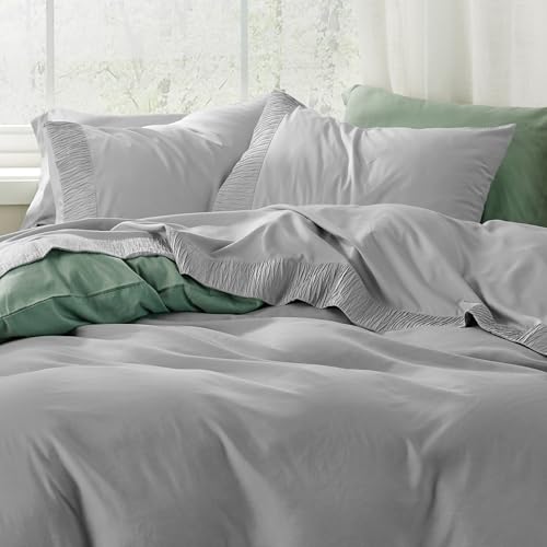 Bedsure Queen Sheet Set - 4 Pieces Soft Queen Size Sheets - Breathable & Cooling - Hotel Luxury - Easy Care Polyester Microfiber Bedding for Women, Men, Grey - Image 3