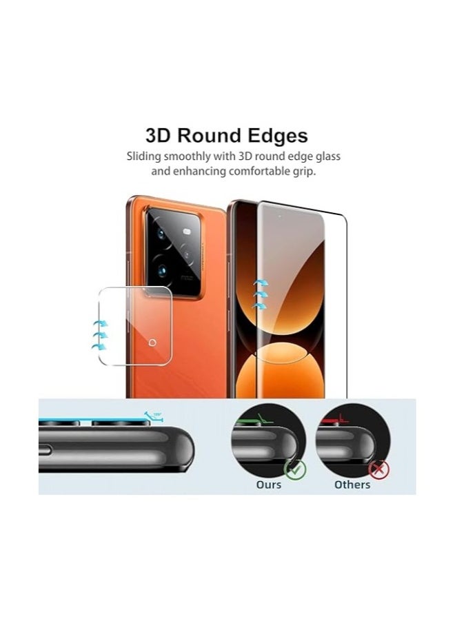 Screen Protector Compatible with Realme GT 7 Pro 5G 【2 Pack】 Tempered Glass + 【2 Pack】 Camera Lens Protector 【Maximum Coverage】 【No Bubbles】 9H Hardness Anti-scratch HD