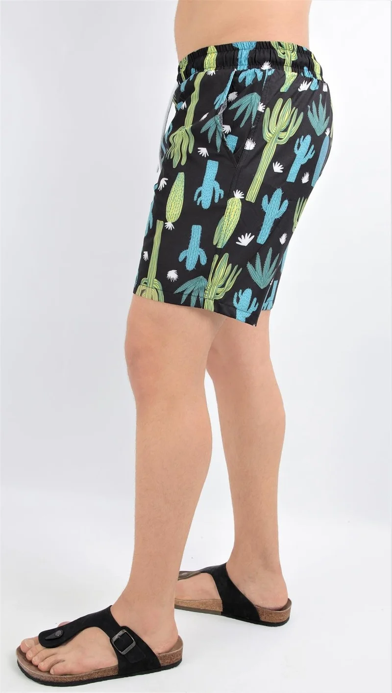 Alexander Gardi Patterned, Tie-Up, Pocketed Swim Shorts, Black (E20-CML00S)