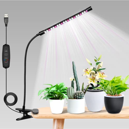 iPower LED Grow Lights with Full Spectrum Plant Growing Lamp for Indoor Plant, 3 Modes Timing Function, 1 Tubes, White - Image 1