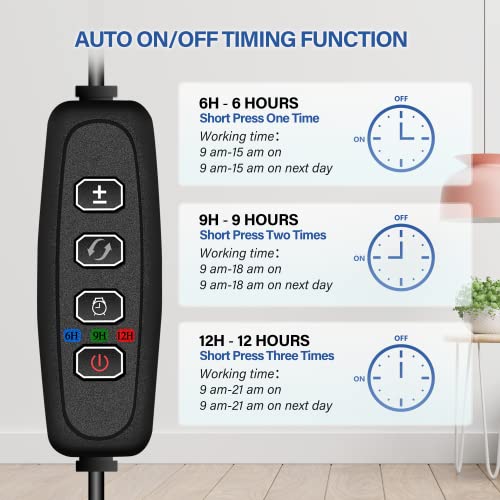 iPower LED Grow Lights with Full Spectrum Plant Growing Lamp for Indoor Plant, 3 Modes Timing Function, 1 Tubes, White - Image 5