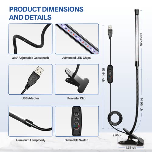 iPower LED Grow Lights with Full Spectrum Plant Growing Lamp for Indoor Plant, 3 Modes Timing Function, 1 Tubes, White - Image 2