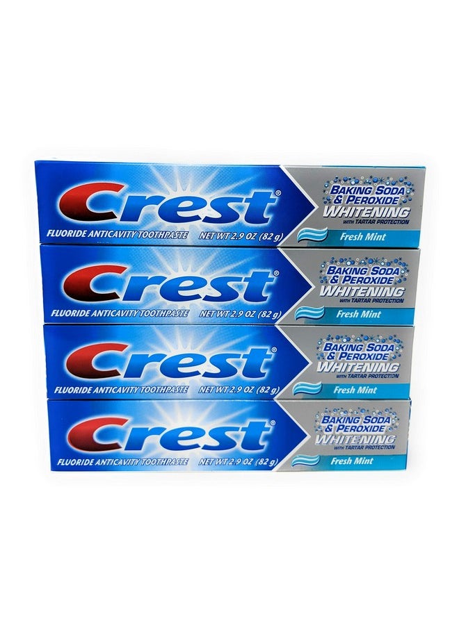 Crest Baking Soda Peroxide Whitening Tartar Toothpaste 2.4 Oz Fresh Mint Pack Of 4  - Image 1