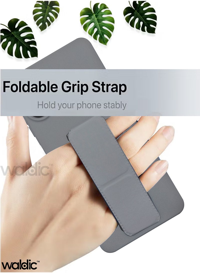 Waldic Samsung Galaxy A07 4G HAND HOLDER | Premium Soft Silicone Magnetic Hand Grip Case Cover Designed for Samsung Galaxy A07 4G | Samsung Galaxy A07 4G Case Camera and Drop Protection Thin Protective Back Cover Case for Samsung Galaxy A07 4G - Grey - Image 5