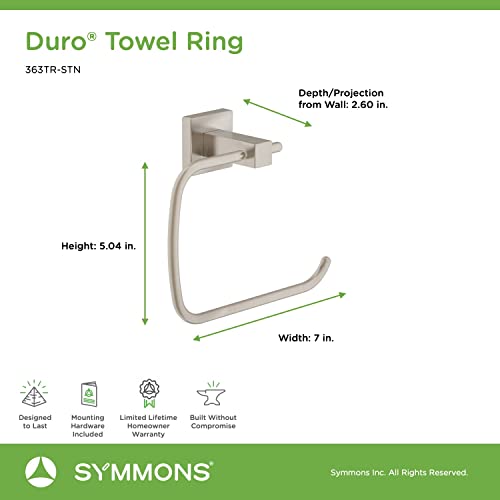 Symmons 363TR-STN Duro Wall-Mounted Towel Ring in Satin Nickel - Image 4