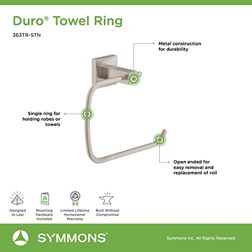 Symmons 363TR-STN Duro Wall-Mounted Towel Ring in Satin Nickel - Image 5