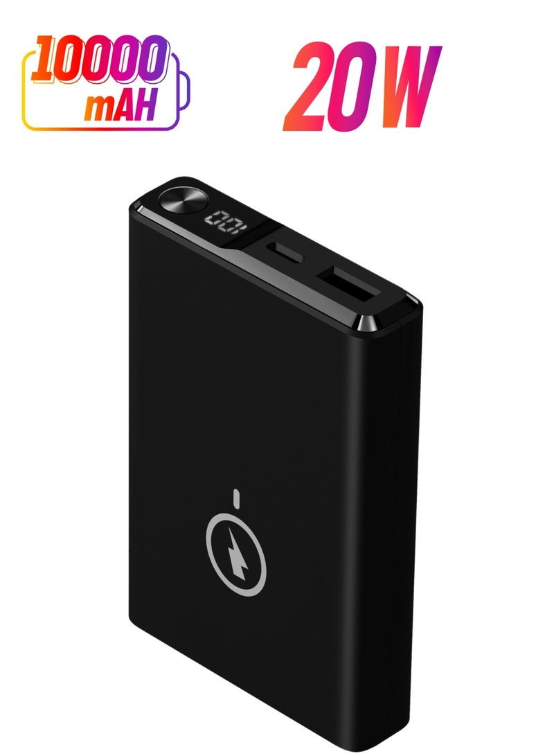 MNS SMN49 Power Bank (Fast Charge+ Wireless Charge 10000mAh) (Black) - Image 1