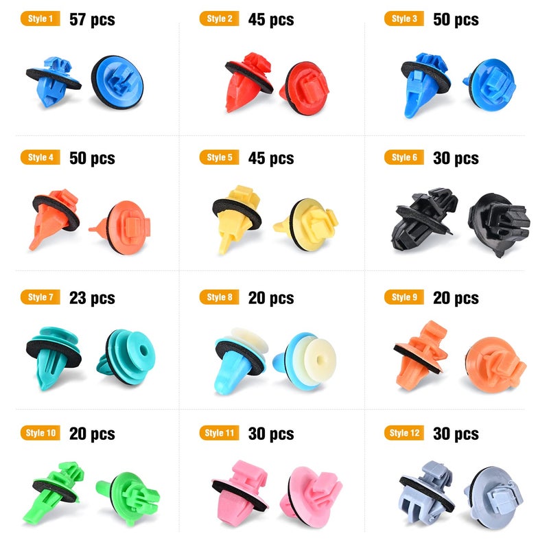 GOOACC 420Pcs Fender Moulding Clips Assortment Kit with Sealer Door Trim Panel Retainer for Toyota Lexus 12 Most Popular Sizes with Car Trim Removal Tool Plastic Cable Ties - Image 3