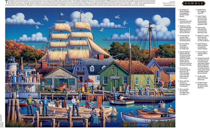 Buffalo Games - Dowdle - Mystic Seaport - 300 Piece Jigsaw Puzzle for Adults -Challenging Puzzle Perfect for Game Nights - Finished Size is 21.25 x 15.00 - Image 5
