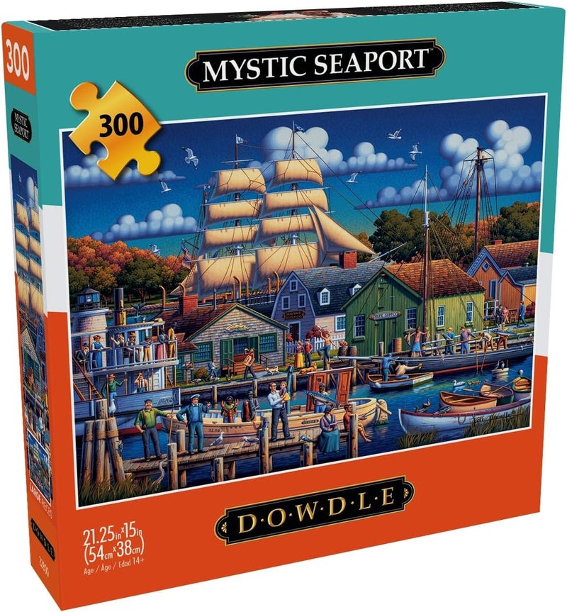 Buffalo Games - Dowdle - Mystic Seaport - 300 Piece Jigsaw Puzzle for Adults -Challenging Puzzle Perfect for Game Nights - Finished Size is 21.25 x 15.00 - Image 1