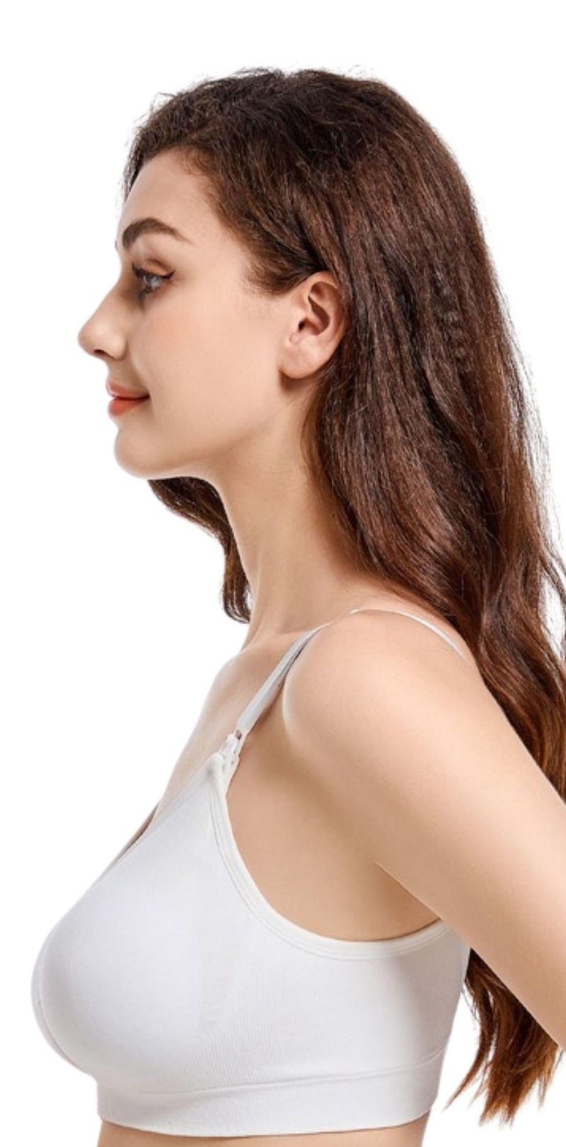 Fabme Women's Nylon Blend Wire Free Modern Nursing Padded Bra (BR0278_White - Image 4