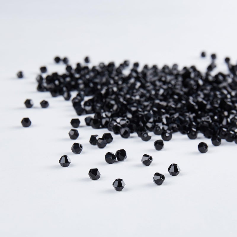 Laopottbeads 1100Pcs Black 4Mm Bicone Crystal Beads For Jewelry Making - Small Faceted Glass Beads For Bracelets  Earrings  Loc Sprinkles  Diy Crafts - Image 3
