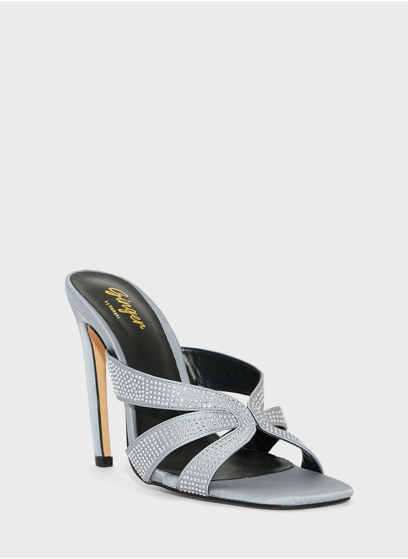 Ginger - Embellished  High Heel Mules - Image 1