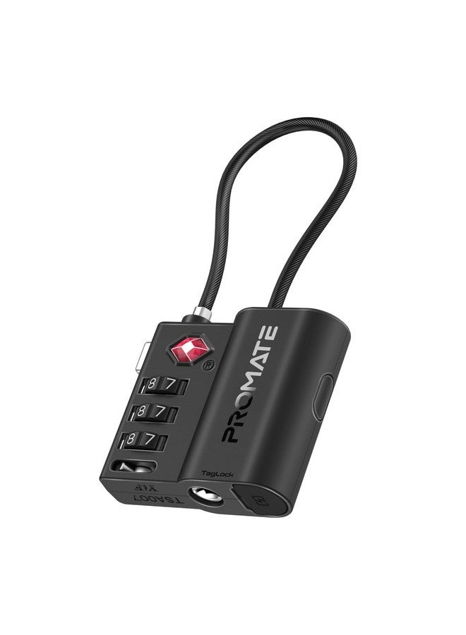 PROMATE Promate TSA-Approved Smart Lock with Anti-Loss Tracking, Apple Find My App Compatibility, Worldwide Precise Tracking, Loud Alarm, Rechargeable Battery, and Privacy Protection - Taglock  - Image 1