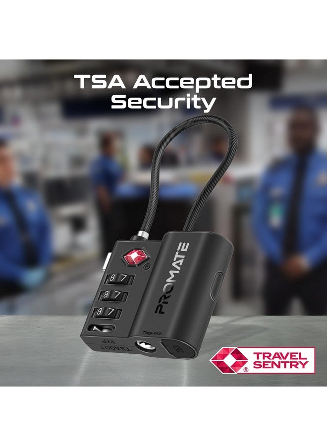 PROMATE Promate TSA-Approved Smart Lock with Anti-Loss Tracking, Apple Find My App Compatibility, Worldwide Precise Tracking, Loud Alarm, Rechargeable Battery, and Privacy Protection - Taglock  - Image 3