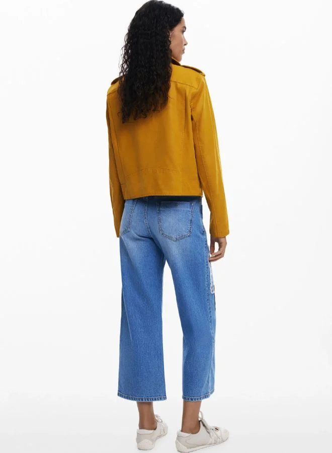 DESIGUAL Cropped jeans with patches